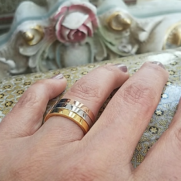 3pcs plain Wedding Bands Stainless steel size 7 - Picture 4 of 8